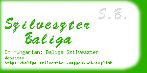 szilveszter baliga business card